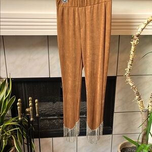 Brown Pants with Silver Fringe